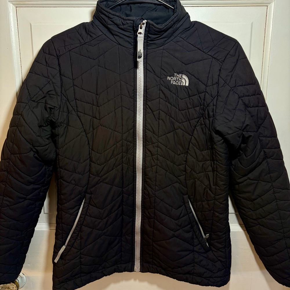 The North Face Girls L 14/16 Black Quilted Jacket Full Zip Lightweight